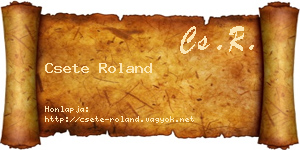 Csete Roland névjegykártya